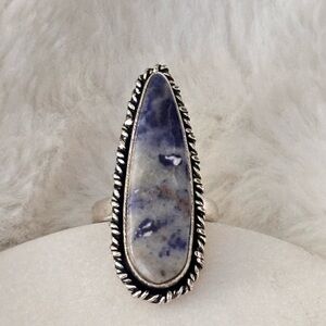 Silver and Blue Stone Ring